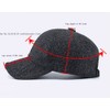Men's Winter Warm Wool Woolen Tweed Peaked Baseball Cap Hat
