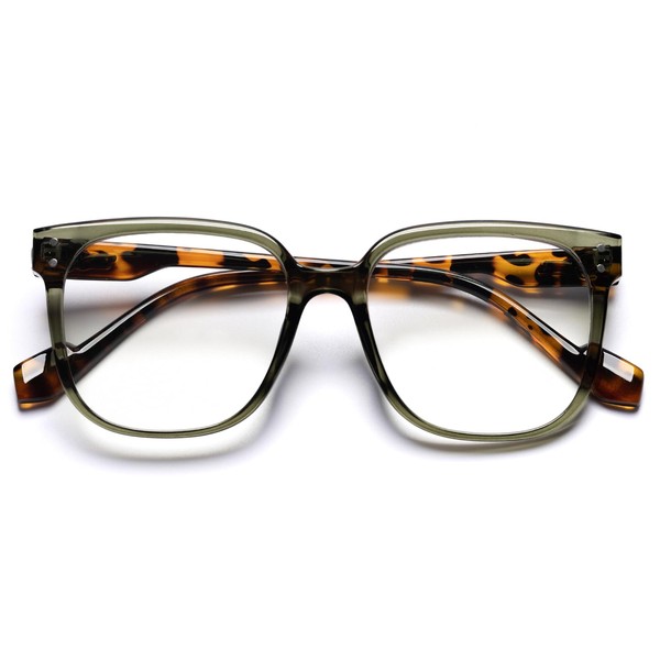 Oversized Reading Glasses 1.75 for Women, Large Frame Blue Light