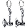 Men's Viking Earrings Silver 925 Viking Thor's Hammer/Viking Axe/Cross/Sword/Feather Viking