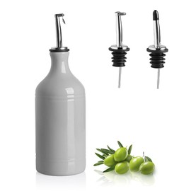 SWEEJAR Porzellan Olivenölspender Flasche, Blickdichte Ölmenge schützt Öl zur Reduzierung der Oxidation, 467ml (Grau)