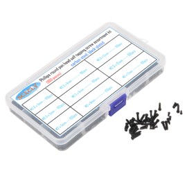 SCXCLY 900pcs Pan Head Self-Tapping Screw Assortment Kit, 9 Sizes(M2/ 2.3/2.6 x 5/8 / 12mm), Carbon Steel Black-Plated