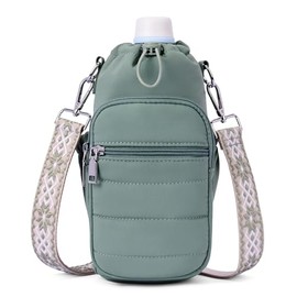 Insulated 40 oz Water Bottle Crossbody Bag with Adjustable Strap