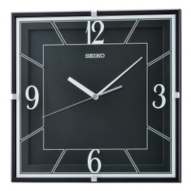 Seiko Lanvin Non Ticking Wall Clock, Black, 11 Inch