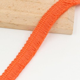Anevous 15 m Cotton Tassel Fringe Trim Lace Ribbon Fringe Trim for DIY Sewing, Clothing, Curtain, Home Accessories, Decoration, Orange, 15 mm