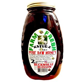 Naturz Beez RAW HONEY BUCKWHEAT BLOSSOM HONEY 2LB 908g 100% PURE RAW UNFILTERED