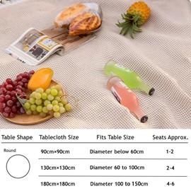 Blissora Round Tablecloth for Dining Table, Cotton Table Cover with Tassels for Outdoor Home Farmhouse Party Restaurants, Christmas Valentines Table Decorations (Square, White, 90cm)