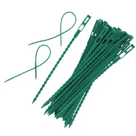 Tumnea Adjustable plant ties, green plant ties, plastic cable ties, plant wire, plant clamps - 50 pieces