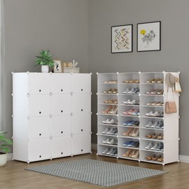 Shoe Storage Cabinet, 48 Pairs Shoe Rack 3 by 8 Tier Shoe Organizer Space Saving Shoe Storage for Closet Hallway Living Room Bedroom Garage
