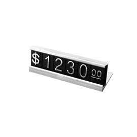 Mollytek - Juego de 16 soportes de exhibición de precio ajustable con base de aluminio para joyas, precio dólar y cubeta de exhibición para tienda minorista (plata)