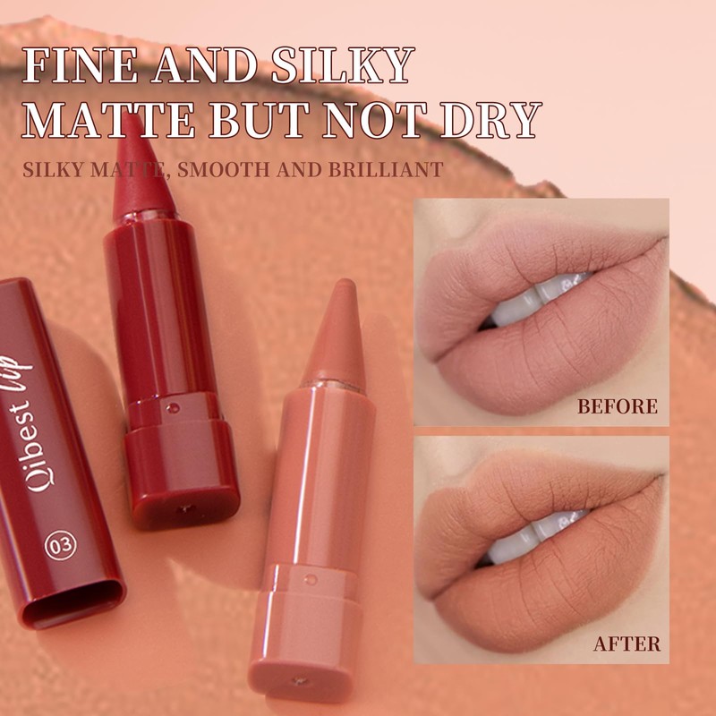 6Pcs/Set 2-in-1 Gradient Lip Liner & Lipstick Set, Ombre Effect