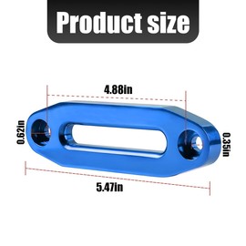 TSUGAMI Car Hawse Style Winch Fairlead, Aluminum 124mm 3000-4000 lb Load Capactity Synthetic Winch Rope Cable Lead Guide, Automotive Accessories, Universal for ATV, UTV, SUV (Blue)