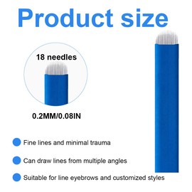 NOPKESV Pack of 20 Disposable Eyebrow Microblading Needles, Lip Tattooing, Micro Blades for Permanent Makeup Blades, Single Use (Blu)
