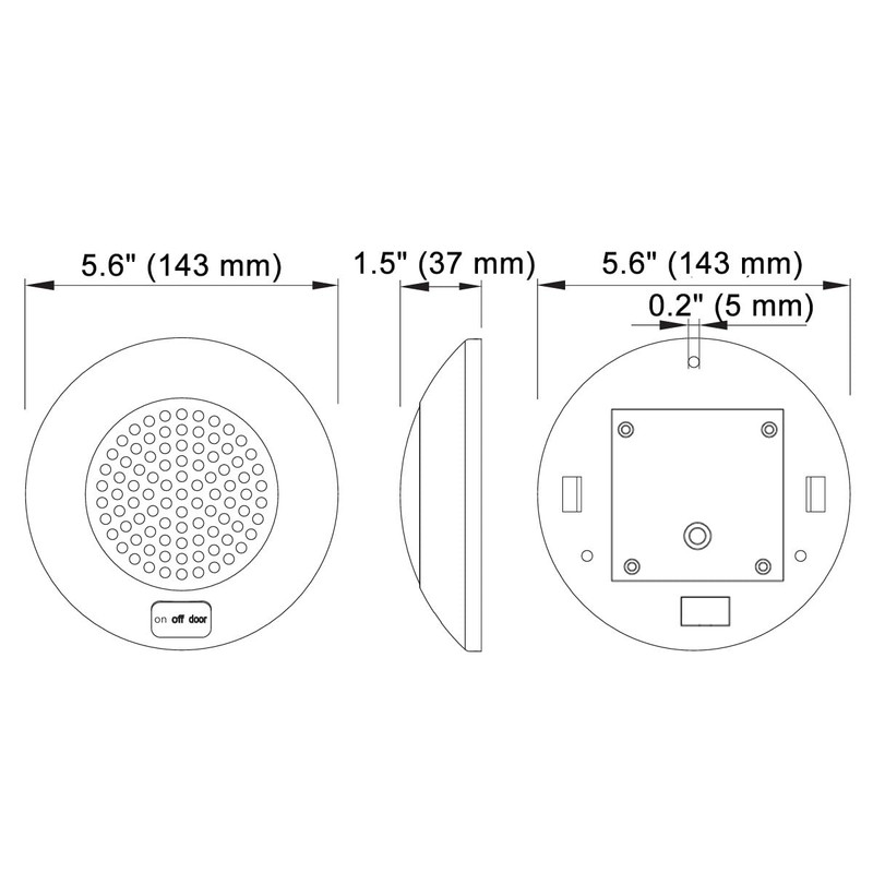 Raycharm 5.6 Inch Round LED Interior Ceiling Dome Light, 330LM