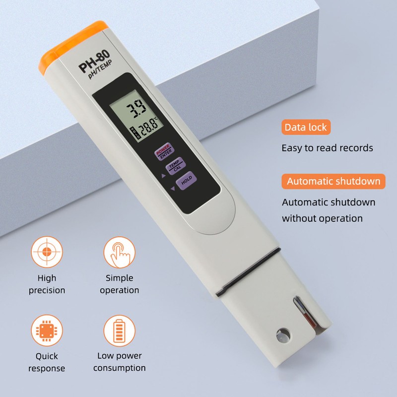 Water Quality Tester 2 in 1 PH Temperature Meter Auto