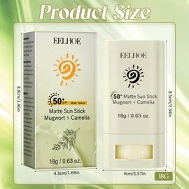 Sun Protection Stick, Face Sun Cream SPF 50+, Korean Sunscreen Stick Mugwort, Matte Sun Stick, Waterproof, Non-Greasy, Natural Tattoo Care Cream, Daily and Subsequent