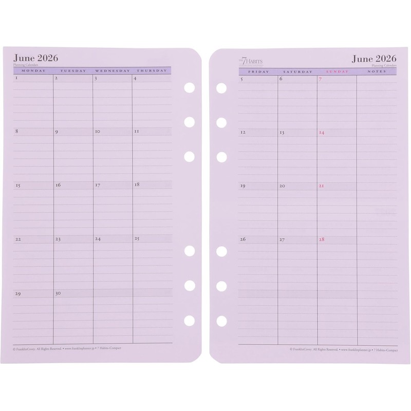 Franklin Planner 7 Habits Daily Refill, 12 Month Edition, Begins