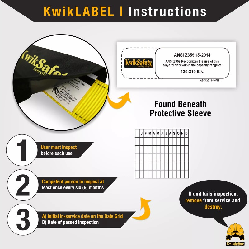 KwikSafety PYTHON 6' Shock Absorbing Safety Lanyard