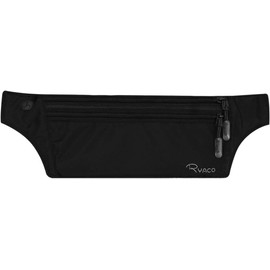 Ryaco Cinturón de Viaje para Dinero con Bloqueo RFID - Riñonera Antirrobo Cartera de Viaje y Portapasaporte - Fácil de Esconder Cintura Bolso Riñonera Deportiva para Hombre y Mujer - Negro