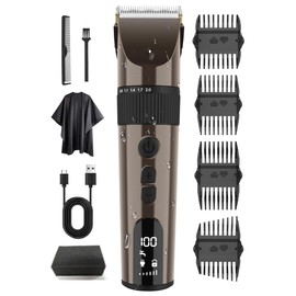 【新登場・2000mAh大容量・6段階変速調節・安全ロック機能】バリカン メンズ 低騒音 電動バリカン 髪 散髪用 8種類ガイドコーム セルフカット led電量ディスプレイ IPX7 全身防水 5段階刈り高さ調節 ヘアーカッター ヘアクリッパー 充電式 リミットコーム付き メンズ/子供/家庭/業務用ばりかん プロ仕様