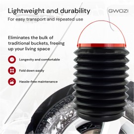 Collapsible Bucket with Handle - Small Water Bucket for Car & Home, Multifunctional - Plastic Foldable Bucket Collapsible for Storage - Fishing, Camping and Garden Bucket, 1.05 Gallon (4 L)