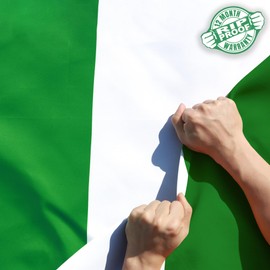 Anley Rip-Proof Double Sided 3-Ply Nigeria Flag 3x5 Foot - Vivid Color, Canvas Header and Wrinkle Resistant - The Strongest, Longest Lasting Nigerian National Flags 3 X 5 Ft