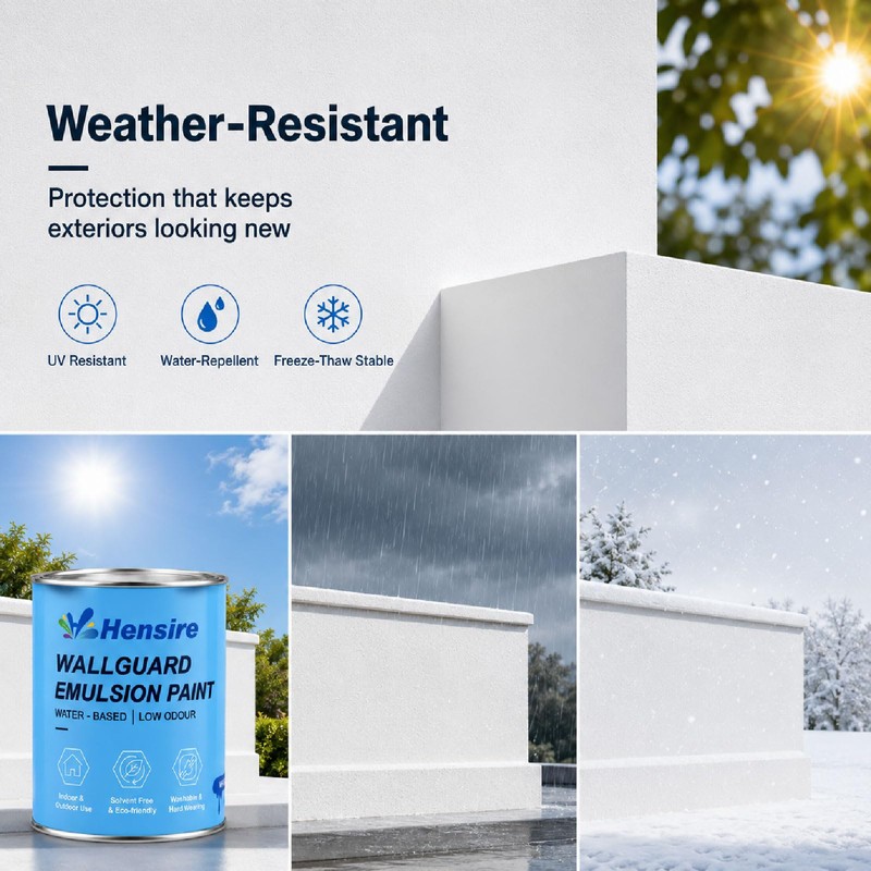 Hensire White Exterior Wall Paint for Concrete & Masonry, 17oz