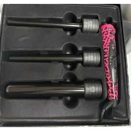 Bebella 3 PIECE CLIPLESS CURLER GIFT SET(PINK LEOPARD 9-18MM 18-25MM, 32MM)NWB