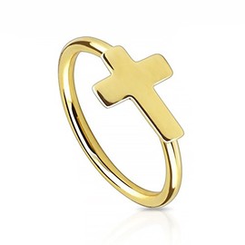 Nose Ring Piercing Nose Piercing Nose Ring Septum Ring Cross Ball Closure Ring gold