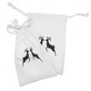 Ambesonne Deer Hunting Fabric Pouch Set of 2, Monochromatic 2