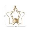 Creative Co-Op Metal Star Shaped Tealight Holder, Gold Finish