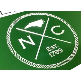 Silver Engraved NC North Carolina 1789 Diamond Etched License Plate Car Tag