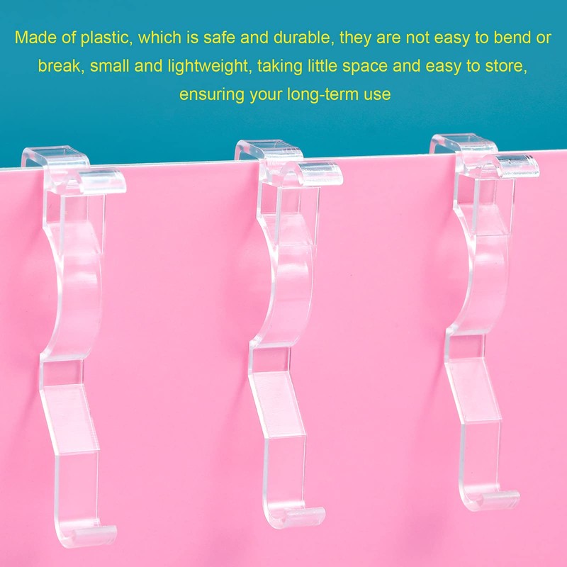 Jetec Valance Clips 2.5 Inch Arc-Shaped Clear Plastic Valance Retainer