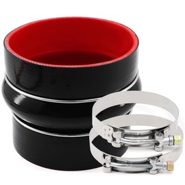 High Performance Straight Silicone Hump Coupler Reducer ID 4 to 4-1/2 Inch 4-Ply Reinforced with 2 Protective Steel Rings, Wall Thickness 5mm, Length 4 Inch Suitable High Level Turbo Pipe