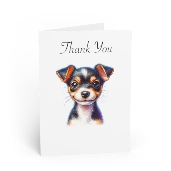 DistinctInk Greeting Card/Note Card -Toy Fox Terrier Puppy Colored Pencil