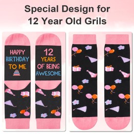 Juesly 12 Year Old Birthday Gifts for Girls - Socks for Girls with Pop Up Birthday Card, Presents for 12 Year Old