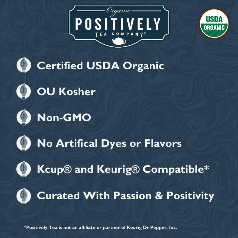 Organic Positively Tea Company, Assam Black Tea, K-Cup Compatible, 24