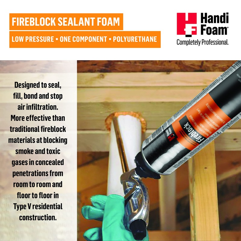 HANDI-FOAM® FIREBLOCK Low-Pressure ONE-Component Polyurethane Foam SEALANT (OCF), P30181