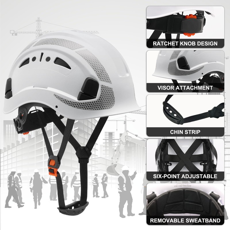 LOHASWORK Hard Hat, Construction Safety Helmet, Hard Hat with Chin