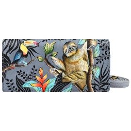 Anna by Anuschka Women Wallet on A String, Rainforest Friends, One Size