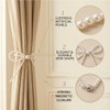 No Drill Magnetic Curtain Tiebacks, 2 Pcs Elegant Pearl Bow