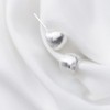 Sterling Silver Brushed Half Hoop Ball Bead Dome Drop Stud
