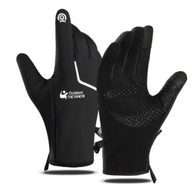 AXELENS Mens Womens Touchscreen Winter Gloves Moto Bike Non-slip Outdoor Sports Warm Mbt Windproof Driving Thermal Lightweight Snowproof Waterproof SIZE M BLACK