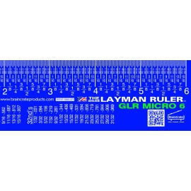 Genuine Layman Ruler GLR Micro Measuring Ruler Measure Measurement Crafts Workshop Plastic Steel - 6" Micro STEEL ruler, sign blue