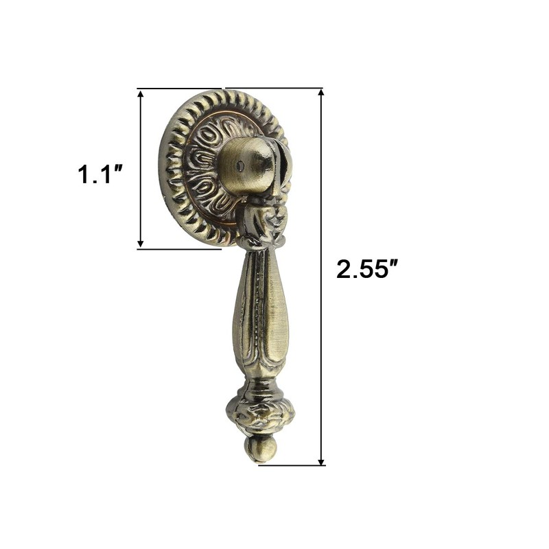 Cosmos 4 Pieces Antique Style Bronze Metal Drawer Tear Drop