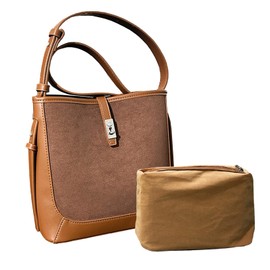 Bucket Bags For Women Suede Bag Fashion Simplicity Crossbody Purses Leather Shoulder Purses Adjustable Strap Satchel, Brown