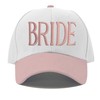 GroomBrideGifts Bridal Trucker Hat for Bachelorette Party, White + Pink