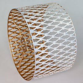 Unique Metal Lamp Shades, Round Drum Hollow-Carved Design for Table and Floor Lamps,Chandeliers (Round-WG4)