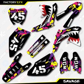 Factory EFX CMPK Savage Camo Racing Graphics Kit fits Suzuki RMZ450 RMZ 450 08-17 decals - Standard kit plus numbers