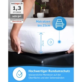 Third of Life Mattress Protector Waterproof – Breathable Mattress Pad – Anti-mite Cover Under Fitted Sheets – Waterproof Mattress Protection – Hygienic Mattress Topper