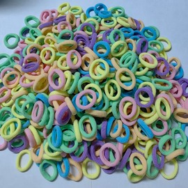 500 PCS Hair Ties Headbands Baby Girls Elastic Headbands Multicolor Colorful Small Rubber Bands Ponytail Holder (500, Spring Color, 1.5CM)